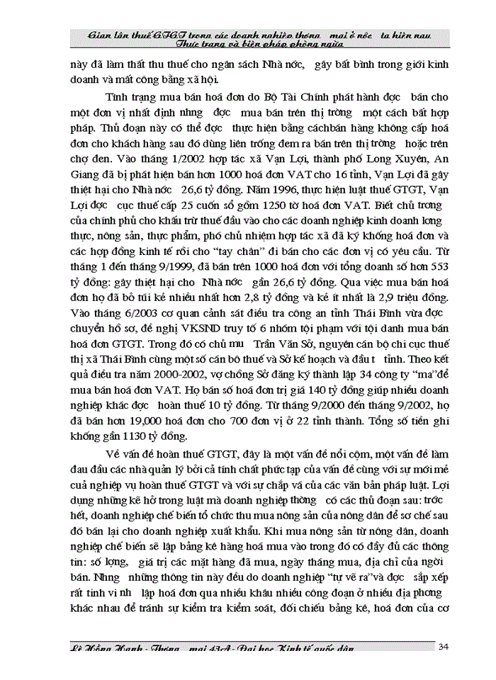 image for page THS Gian lận thuế Giá trị gia tăng trong các doanh nghiệp Thương mại ở Việt Nam hiện nay và biện pháp phòng ngừa