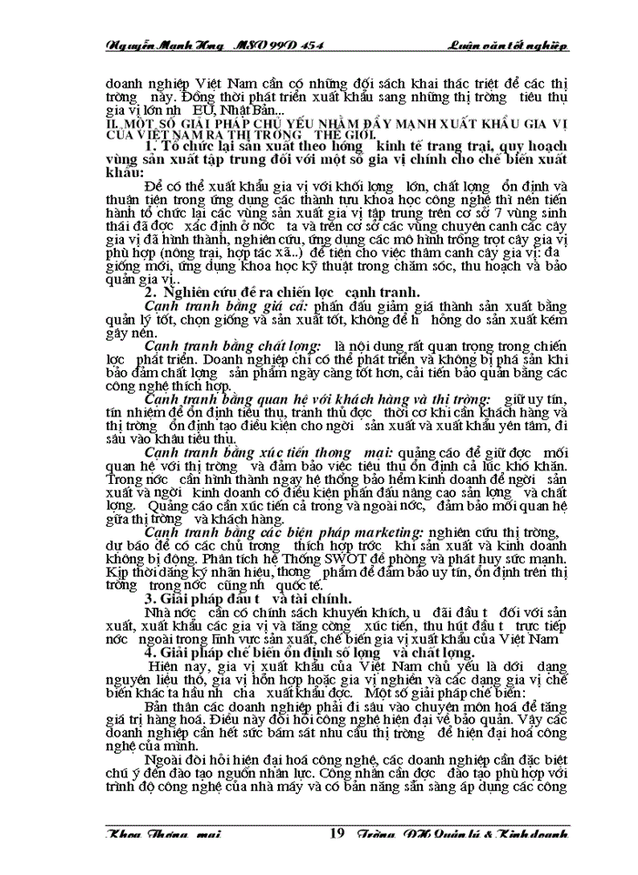 image for page Thực trạng và những Giải pháp chủ yếu nhằm đẩy mạnh Xuất khẩu gia vị của của Việt Nam