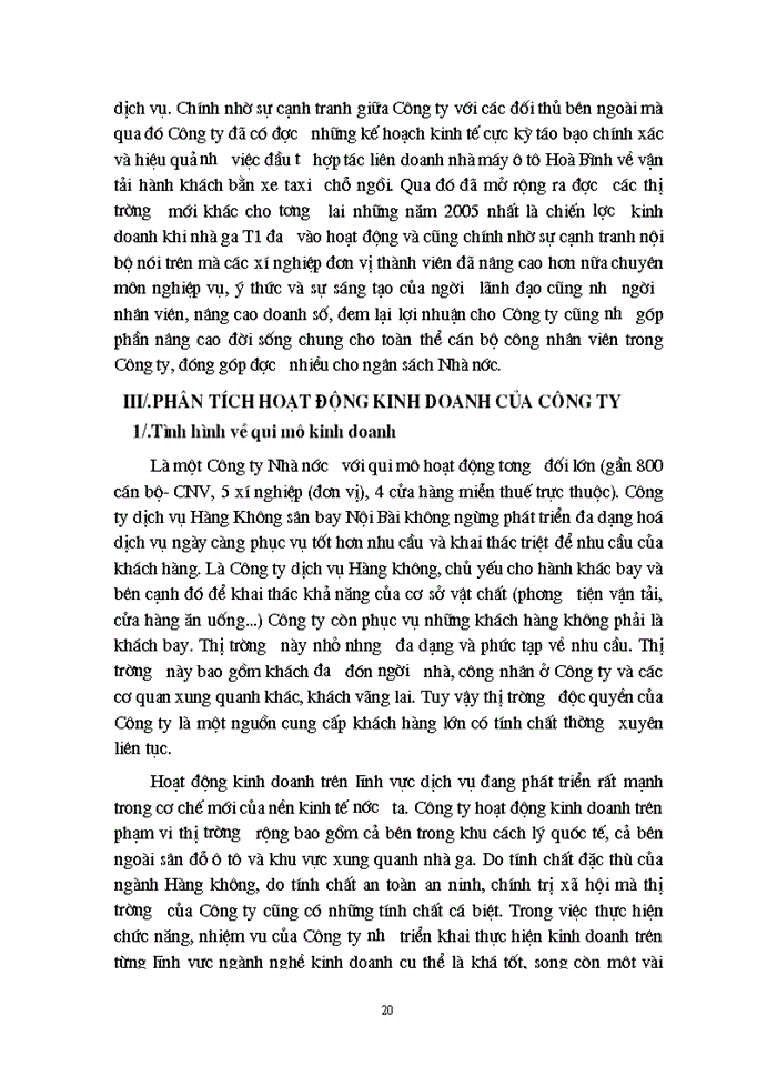 image for page Phân tích hoạt động Sản xuất Kinh doanh của Công ty dịch vụ Hàng Không sân bay Nội Bài