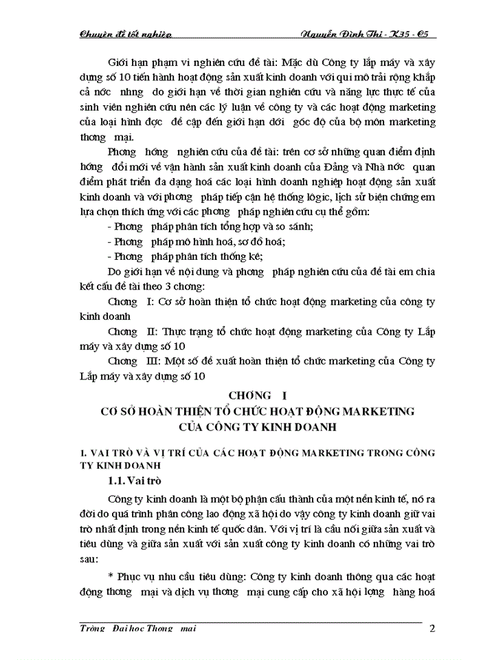 image for page Hoàn thiện tổ chức hoạt động Marketing của Công ty lắp máy và Xây dựng số 10