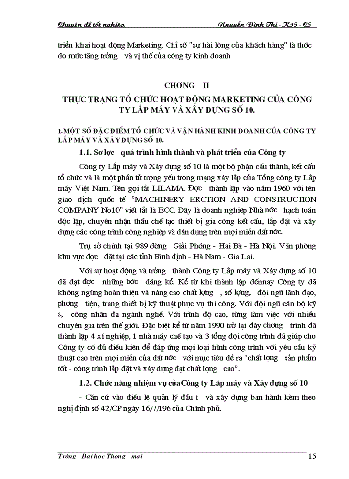 image for page Hoàn thiện tổ chức hoạt động Marketing của Công ty lắp máy và Xây dựng số 10