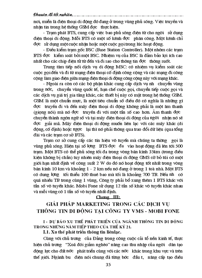 image for page Thị trường dịch vụ Điện thoại - Thực trạng và Giải pháp hoạt động Marketing tại Công ty VMS - Mobi Fone