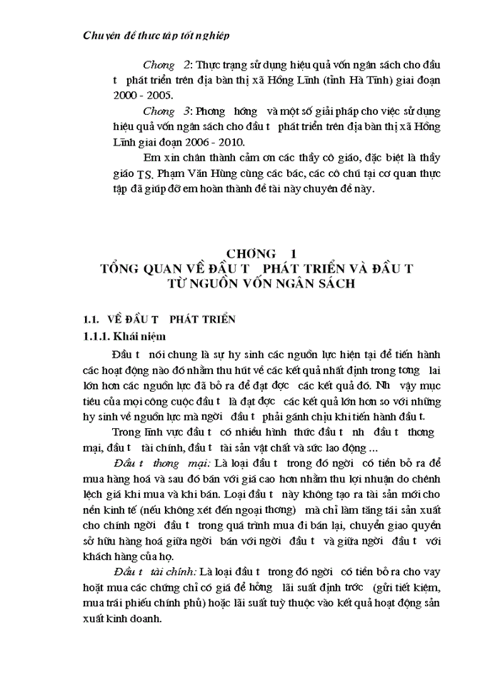 image for page Thực trạng và Giải pháp sử dụng hiệu quả vốn đầu tư từ ngân sách cho đầu tư phát triển trên địa bàn thị xã Hồng Lĩnh tỉnh Hà Tĩnh giai đoạn 2000 - 2010