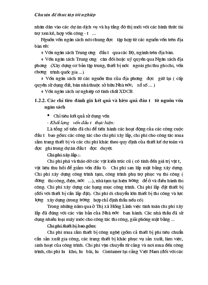 image for page Thực trạng và Giải pháp sử dụng hiệu quả vốn đầu tư từ ngân sách cho đầu tư phát triển trên địa bàn thị xã Hồng Lĩnh tỉnh Hà Tĩnh giai đoạn 2000 - 2010
