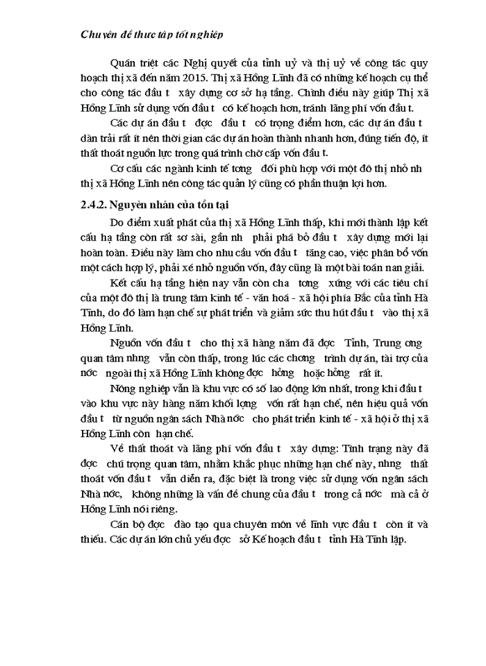 image for page Thực trạng và Giải pháp sử dụng hiệu quả vốn đầu tư từ ngân sách cho đầu tư phát triển trên địa bàn thị xã Hồng Lĩnh tỉnh Hà Tĩnh giai đoạn 2000 - 2010
