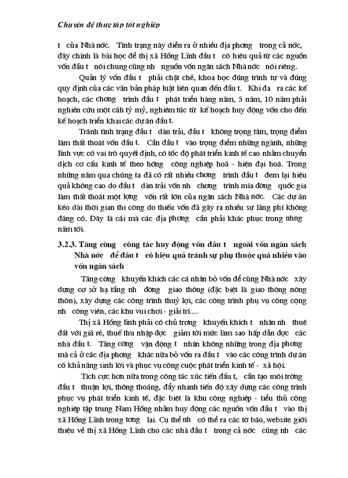 image for page Thực trạng và Giải pháp sử dụng hiệu quả vốn đầu tư từ ngân sách cho đầu tư phát triển trên địa bàn thị xã Hồng Lĩnh tỉnh Hà Tĩnh giai đoạn 2000 - 2010