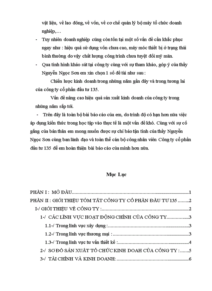 image for page Giới thiệu tóm tắt Công ty cổ phần đầu tư 135