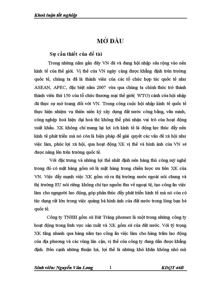 image for page Một số Giải pháp thúc đẩy hoạt động Xuất khẩu của Công ty Trách nhiệm Hữu hạn gốm sứ Bát Tràng phomex sang thị trường Châu Âu