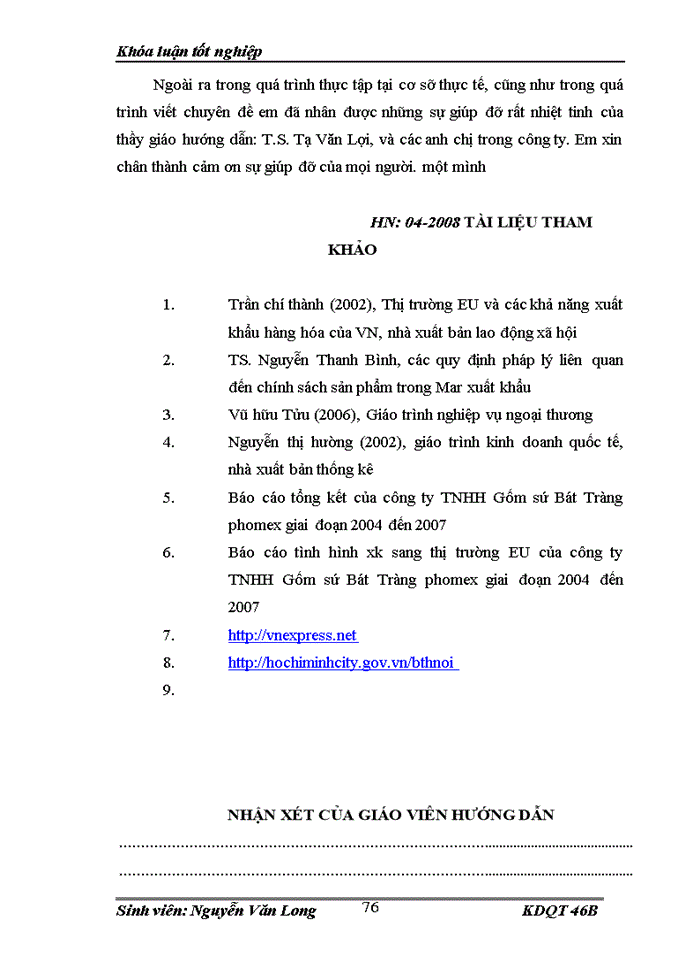 image for page Một số Giải pháp thúc đẩy hoạt động Xuất khẩu của Công ty Trách nhiệm Hữu hạn gốm sứ Bát Tràng phomex sang thị trường Châu Âu