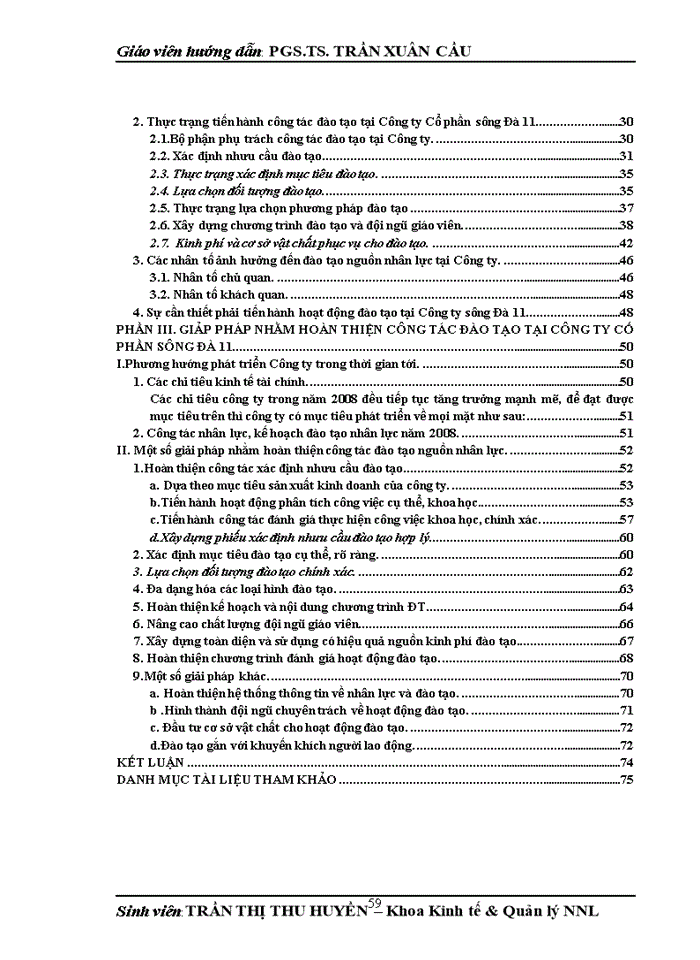 image for page Hoàn thiện Công tác đào tạo và phát triển nguồn nhân lực tại Công ty Cổ phần sông Đà 11