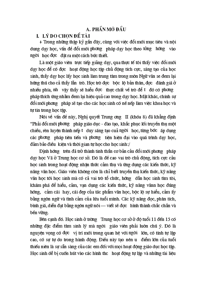 image for page Phát huy tính tịch cực học tập của học sinh qua giờ Ngữ văn ở lớp 7