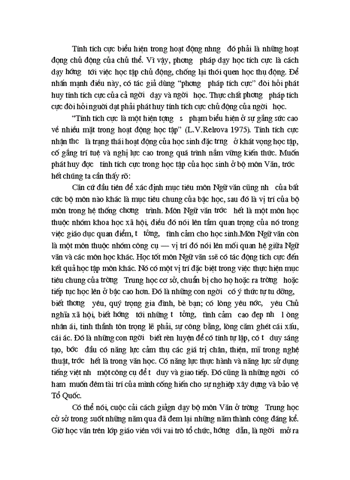 image for page Phát huy tính tịch cực học tập của học sinh qua giờ Ngữ văn ở lớp 7