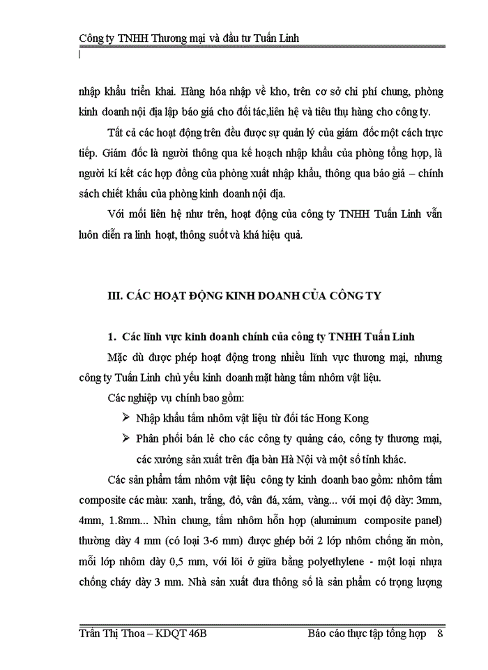 image for page Báo cáo Tại Công ty Trách nhiệm Hữu hạn Thương mại và đầu tư Tuấn Linh