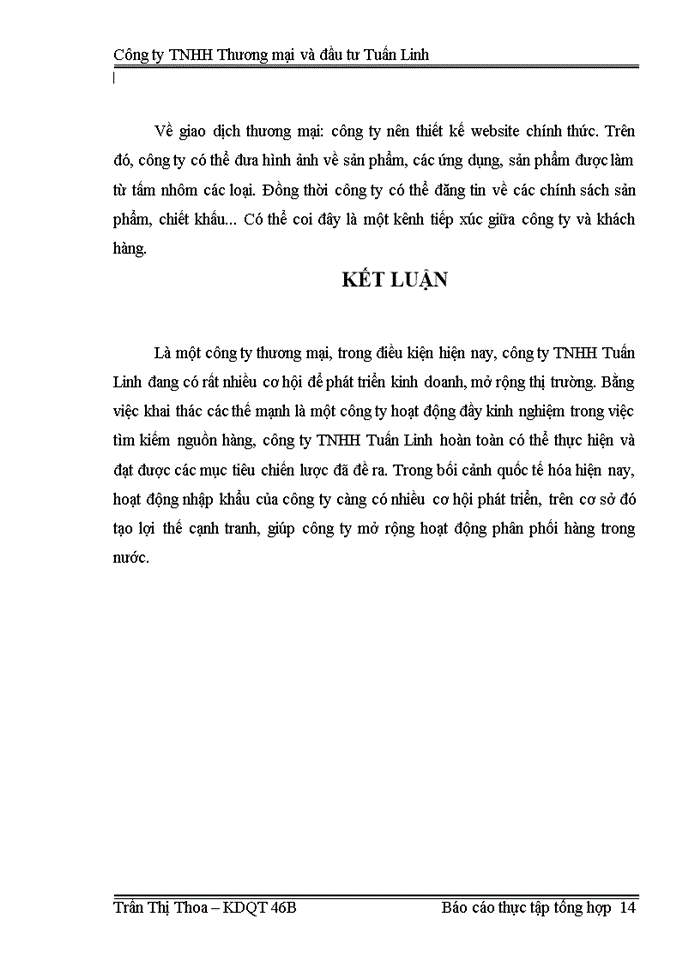 image for page Báo cáo Tại Công ty Trách nhiệm Hữu hạn Thương mại và đầu tư Tuấn Linh