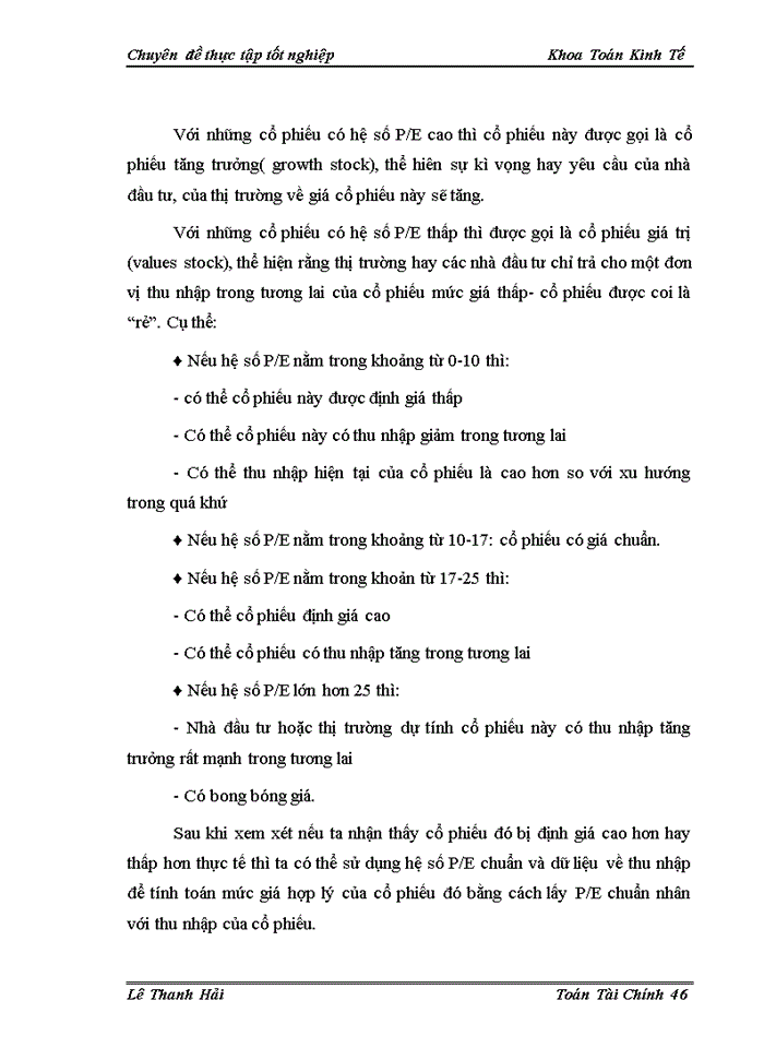 image for page Sử dụng Một số hệ số tài chính trong định giá cổ phiếu trên thị trường Chứng khoán Việt Nam