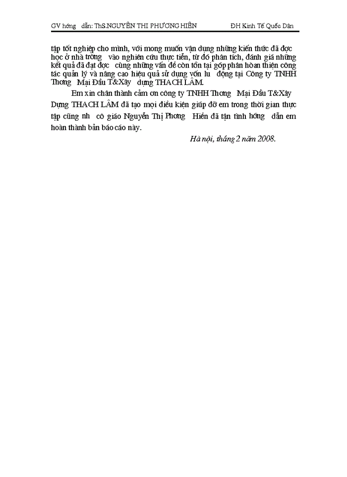 image for page Báo cáo Tại tại Công ty Trách nhiệm Hữu hạn Thương mại đầu tư và Xây dựng thạch lâm