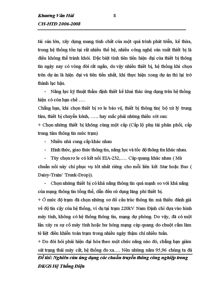 image for page Nghiên cứu ứng dụng các chuẩn truyền thông Công nghiệp trong ĐKGS Hệ Thống Điện