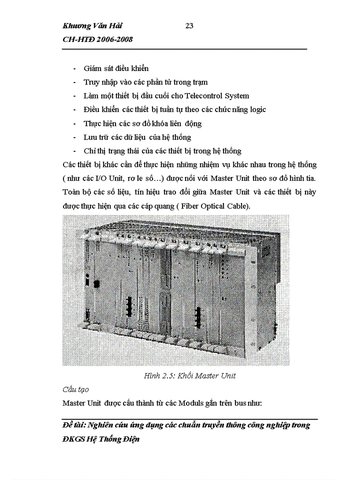 image for page Nghiên cứu ứng dụng các chuẩn truyền thông Công nghiệp trong ĐKGS Hệ Thống Điện