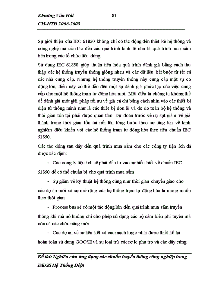 image for page Nghiên cứu ứng dụng các chuẩn truyền thông Công nghiệp trong ĐKGS Hệ Thống Điện