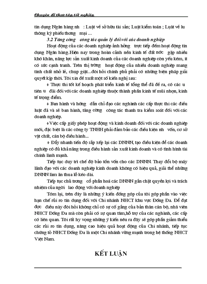 image for page Một số Giải pháp hạn chế rủi ro an toàn tín dụng đối với kinh tế ngoài quốc doanh tại Ngân hàng công thương Đống Đa