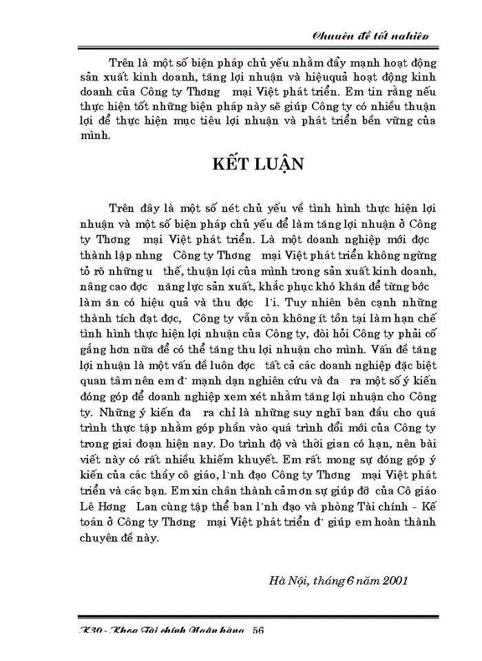 image for page Một số biện pháp nhằm nâng cao lợi nhuận ở Công ty Thưương mại Việt Phát Triển