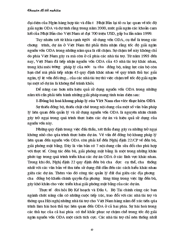 image for page Những Giải pháp nhằm đẩy nhanh tiến độ Giải ngân nguồn vốn hỗ trợ phát triển chính thức ODA tại Việt Nam giai đoạn 2001-2005