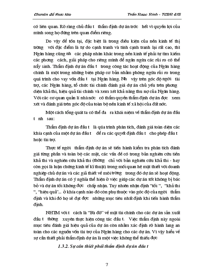 image for page Thẩm định dự án đầu tư của Ngân hàng Thương mại