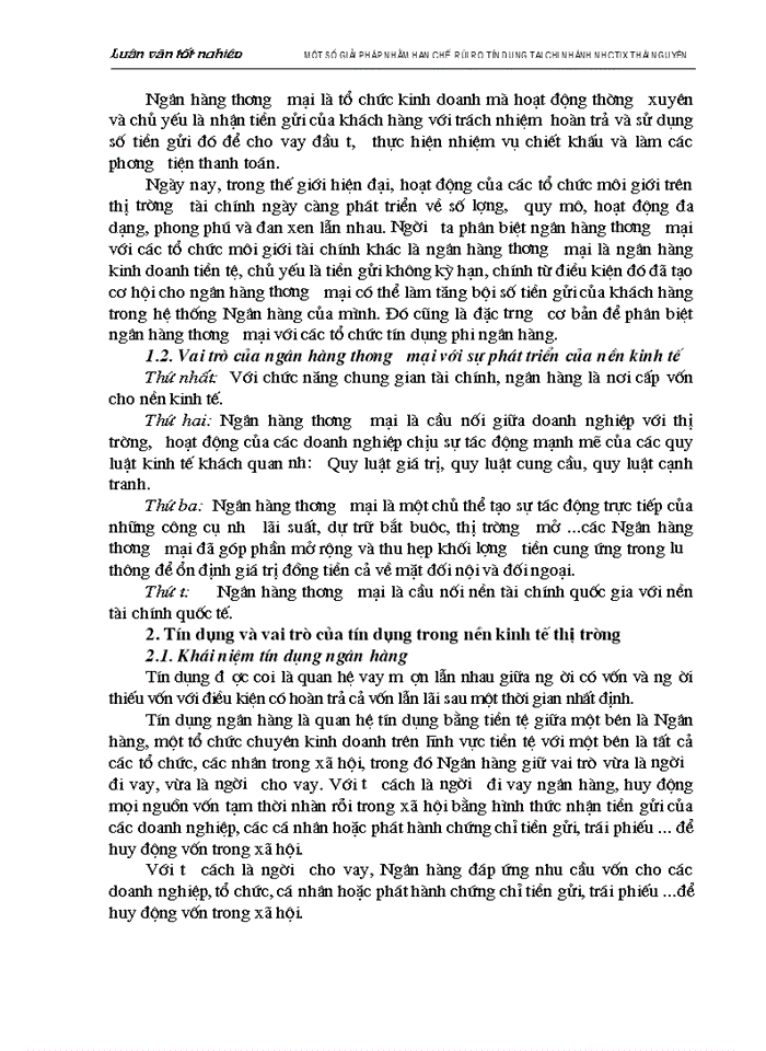 image for page Một số biện pháp nhằm hạn chế rủi ro tín dụng tại chi nhánh Ngân hàng Công thương Lưu Xá Thái Nguyên
