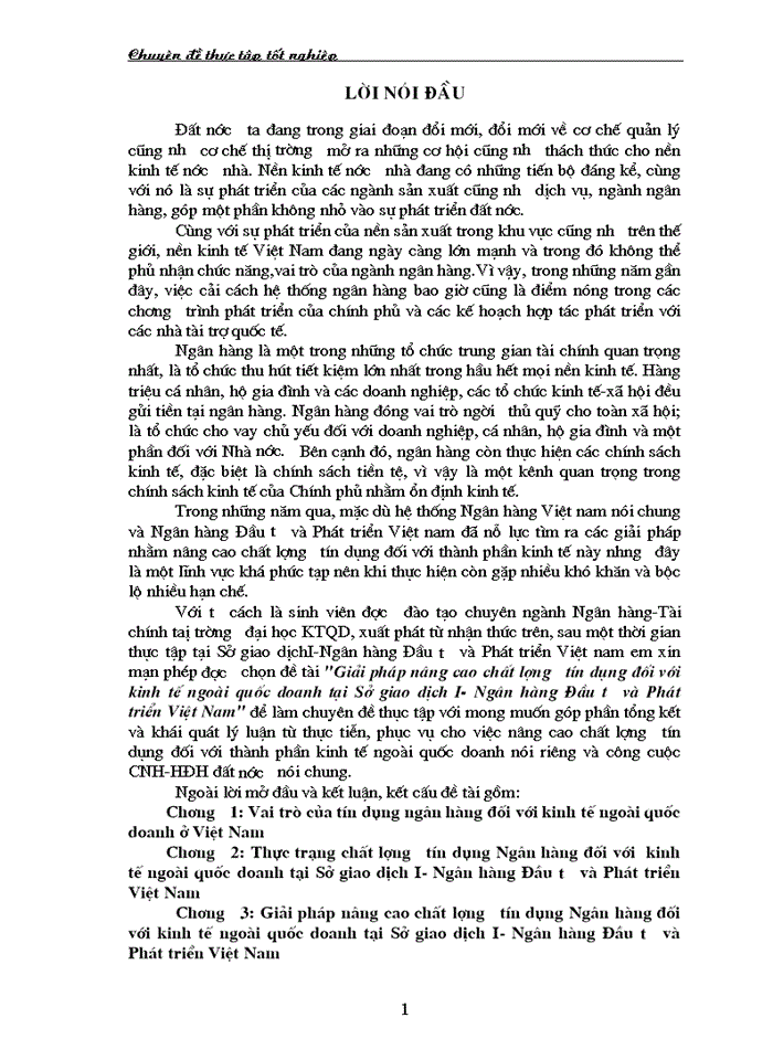 image for page Giải pháp nâng cao chất lượng tín dụng đối với kinh tế ngoài quốc doanh tại Sở giao dịch I- Ngân hàng Đầu tư và Phát triển Việt Nam