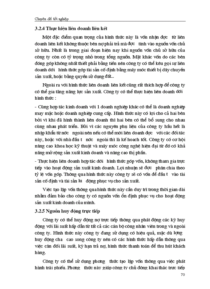 image for page Giải pháp chủ yếu tạo lập vốn cho hoạt động Sản xuất Kinh doanh ở Công ty cổ phần May Thăng Long