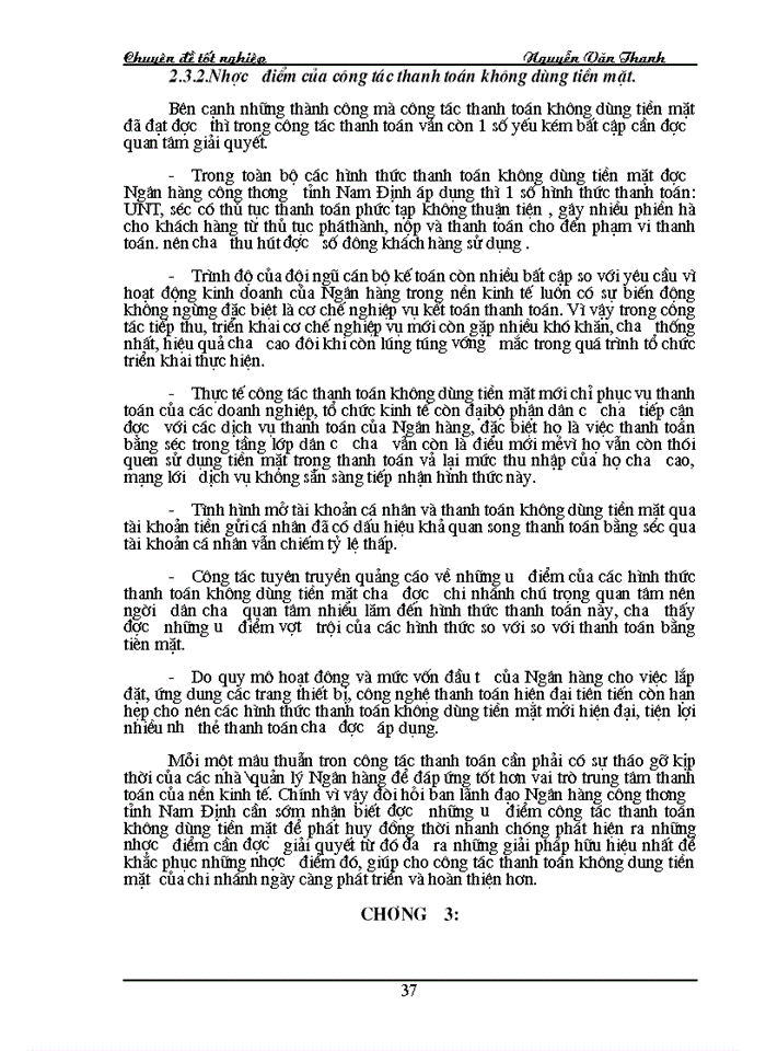 image for page Thanh toán không dùng tiền mặt tại Ngân hàng Công thương tỉnh Nam Định Thức trạng và Giải pháp