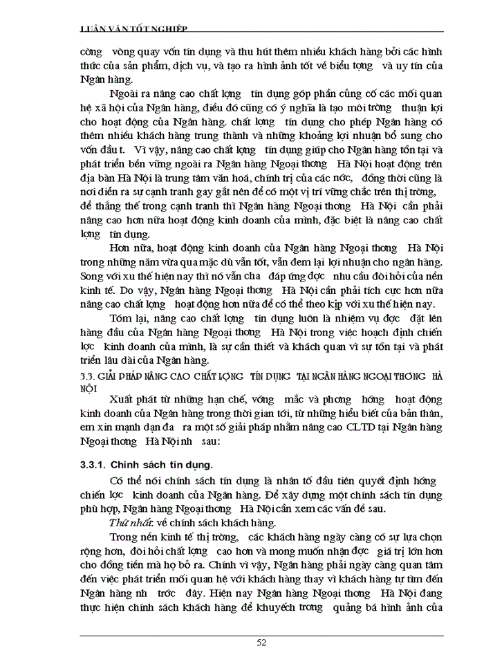 image for page Giải pháp nâng cao chất lượng tín dụng tại Ngân hàng Ngoại thương Hà Nội