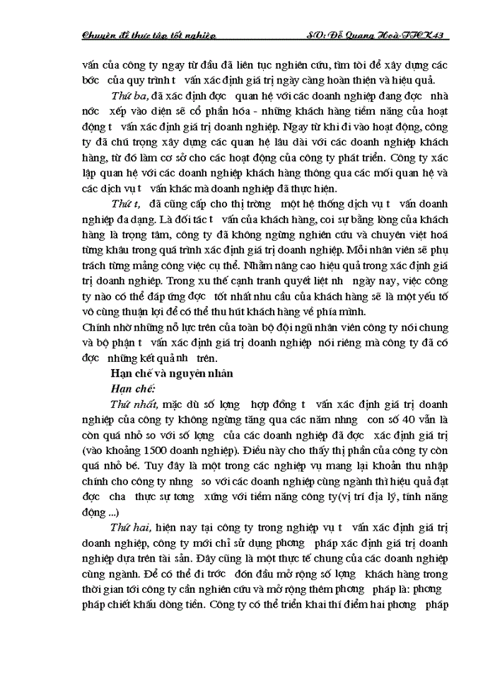 image for page Thực trạng tư vấn xác định giá trị Doanh nghiệp tại Công ty Chứng khoán Mê Kông