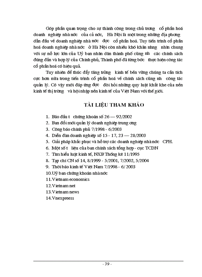 image for page Cổ phần hóa doanh nghiệp nhà nước trên địa bàn Hà Nội