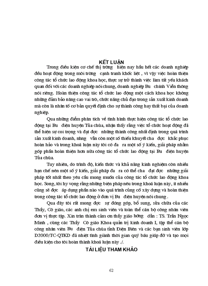 image for page Các biện pháp hoàn thiện công tác tổ chức lao động tại Bưu Điện huyện Tủa chùa