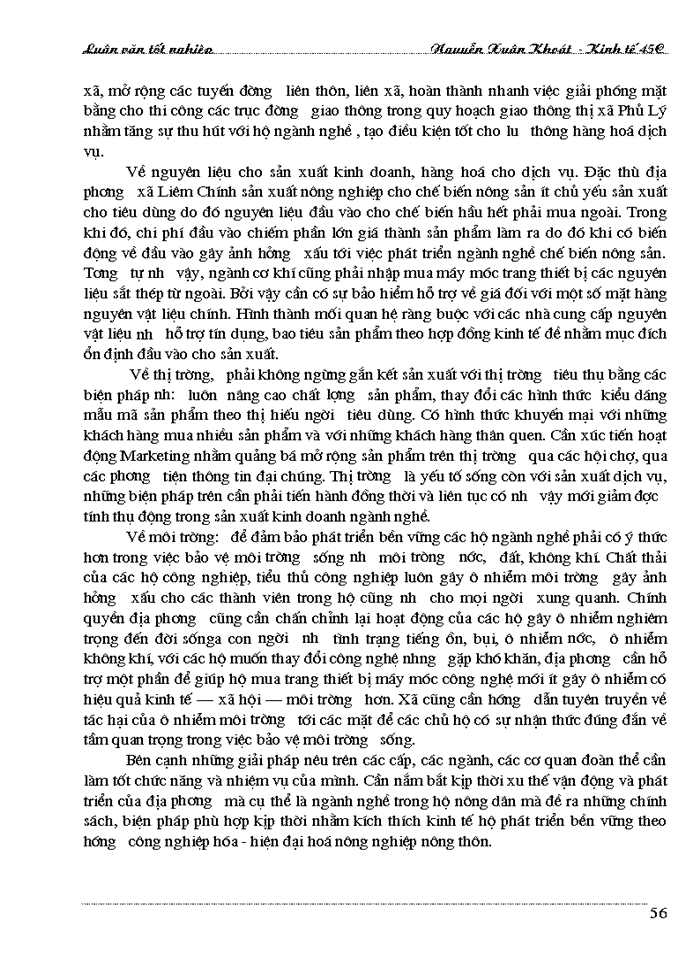 image for page Một số Giải pháp cho sự phát triển của các ngành nghề trong hộ nông dân trên địa bàn xã Liêm Chính- Thị xã Phủ Lý-tỉnh Hà Nam trong thời gian ba năm qua 2001- 2003