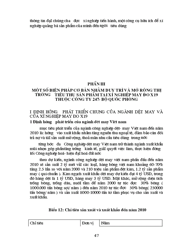 image for page Phân tích thực trạng về thị trường Tiêu thụ Sản phẩm ở xí nghiệp may đo x19 thược Công ty 247- bộ quốc phòng