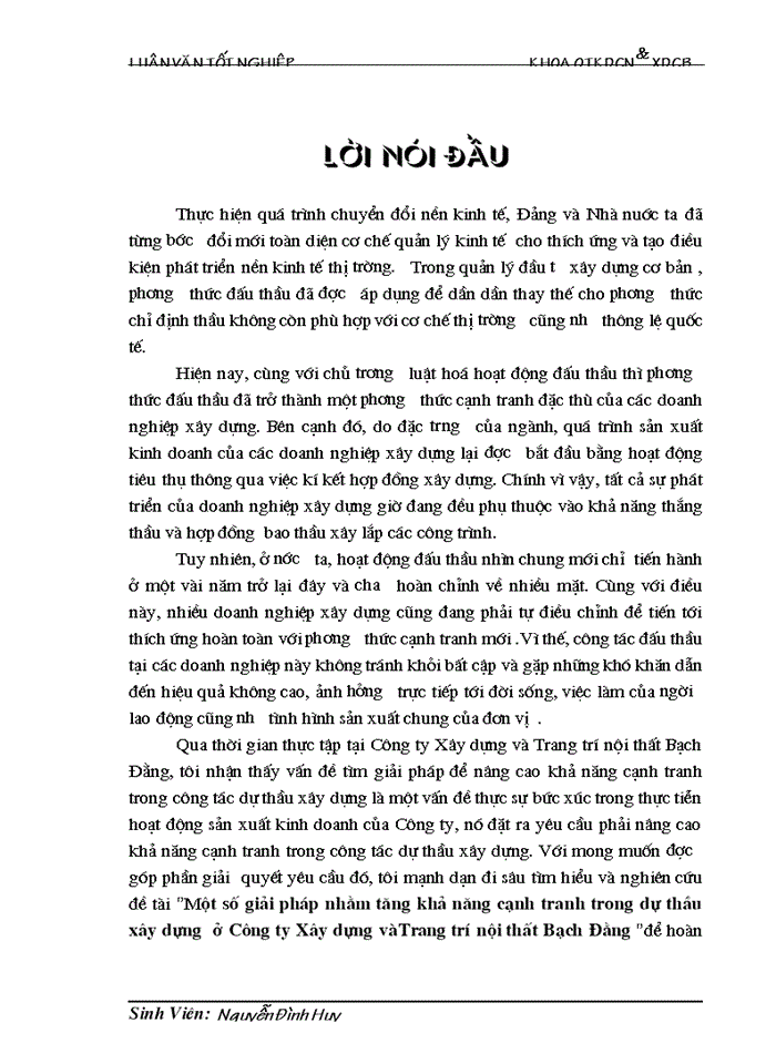 image for page Một số Giải pháp nhằm tăng khả năng cạnh tranh trong dự thầu Xây dựng ở Công ty Xây dựng vàTrang trí nội thất Bạch Đằng