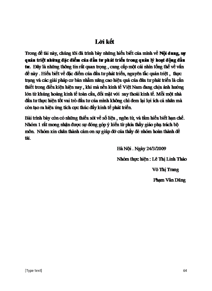 image for page Trình bày nội dung sự quán triệt các đặc điểm của đầu tư phát triển trong quản lý hoạt động đầu tư