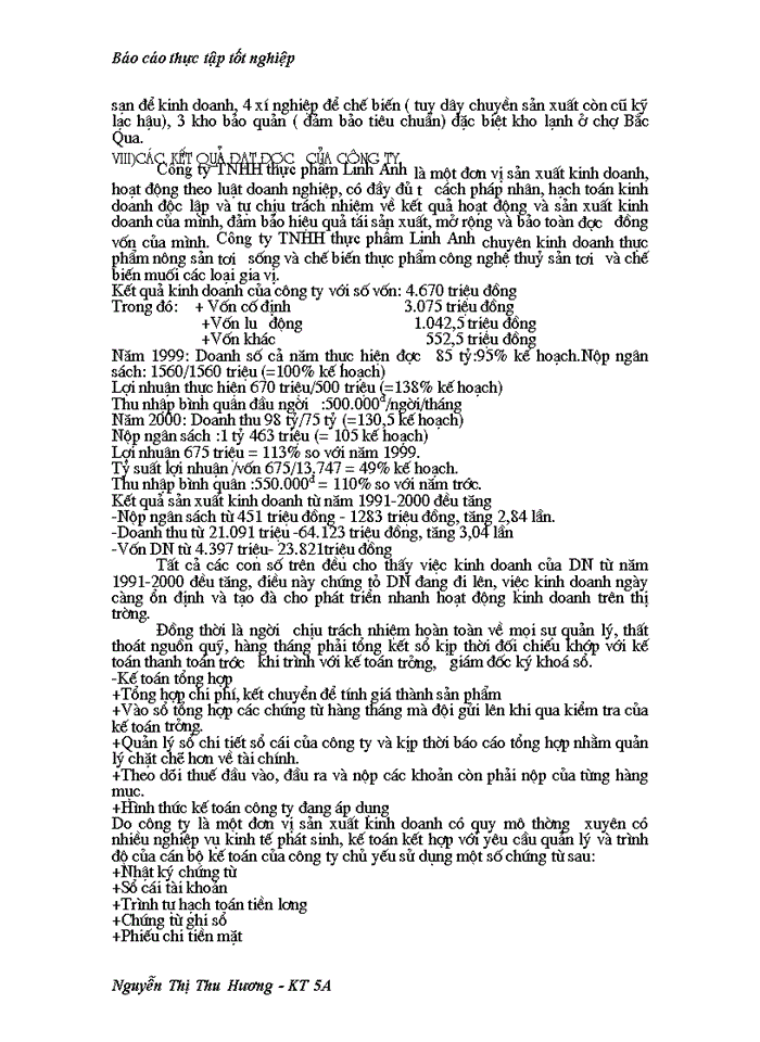 image for page Báo cáo thực tập tốt nghiệp Công ty Trách nhiệm Hữu hạn thực phẩm Linh Anh