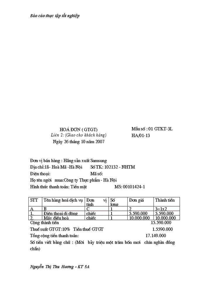 image for page Báo cáo thực tập tốt nghiệp Công ty Trách nhiệm Hữu hạn thực phẩm Linh Anh