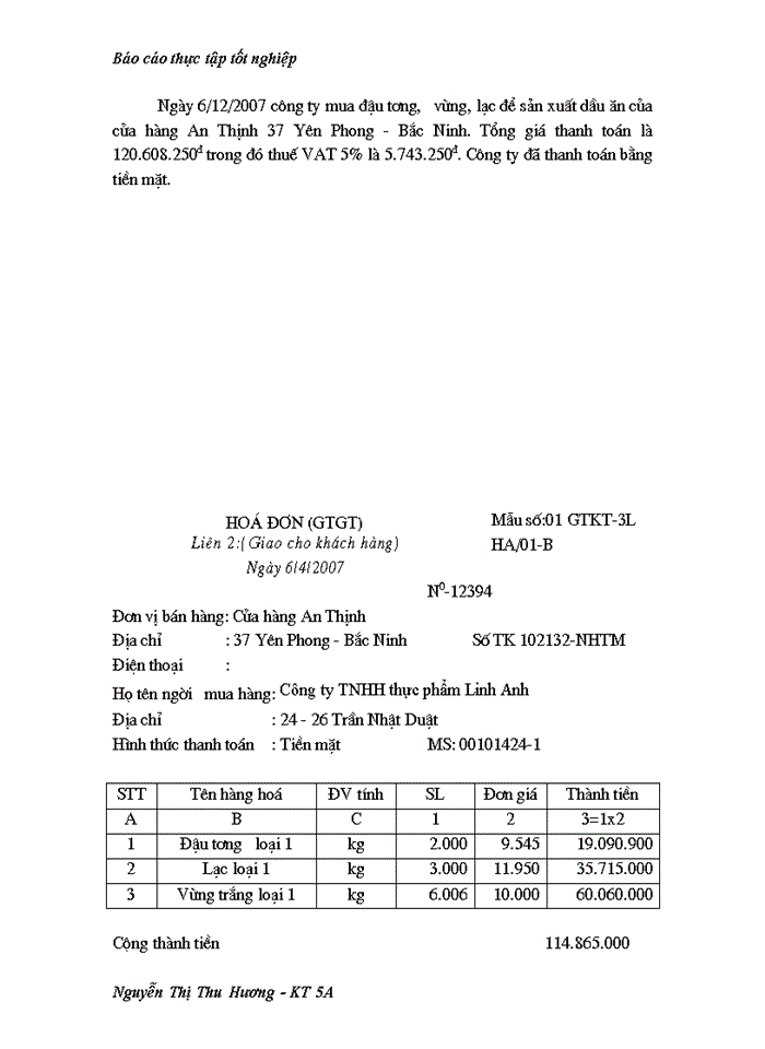image for page Báo cáo thực tập tốt nghiệp Công ty Trách nhiệm Hữu hạn thực phẩm Linh Anh