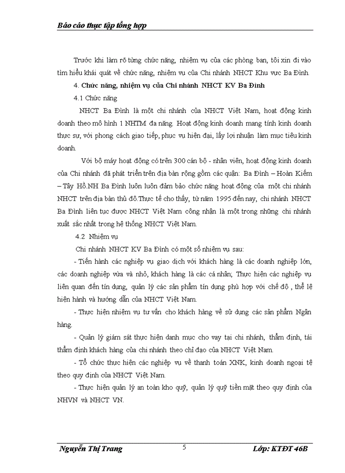 image for page Thực trạng các hoạt động có liên quan đến hoạt động đầu tư và quản lý hoạt động đầu tư tạ chi nhánh Ngân hàng Công thương KV Ba Đình
