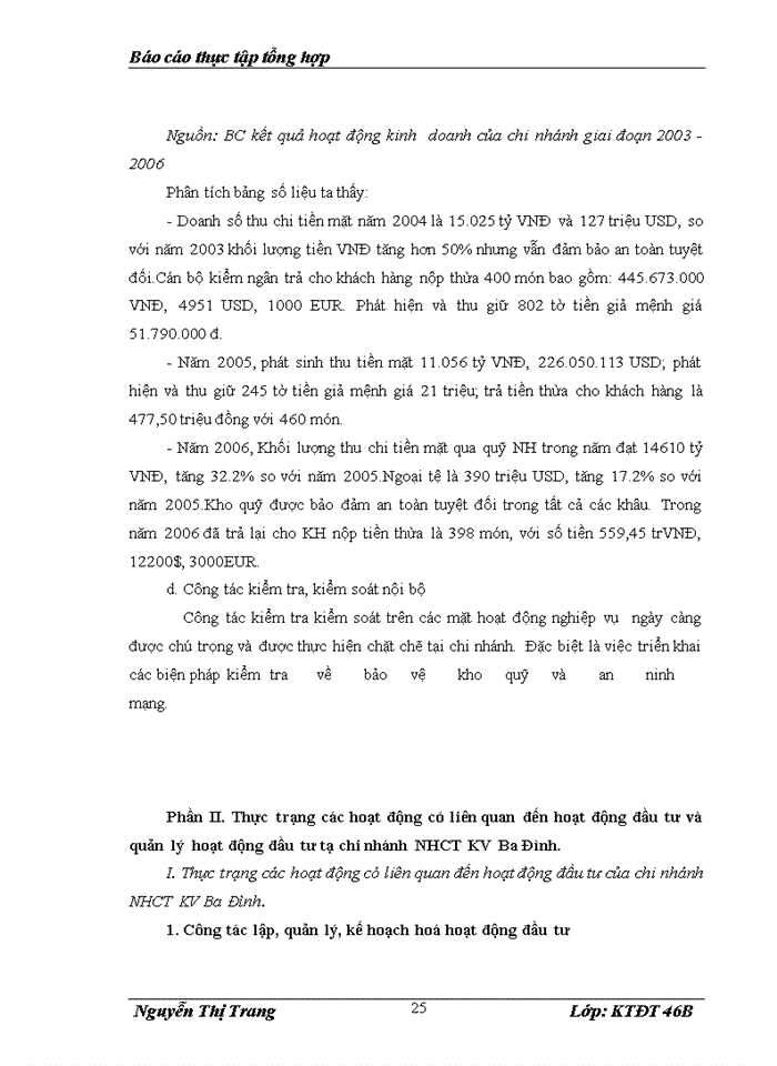 image for page Thực trạng các hoạt động có liên quan đến hoạt động đầu tư và quản lý hoạt động đầu tư tạ chi nhánh Ngân hàng Công thương KV Ba Đình