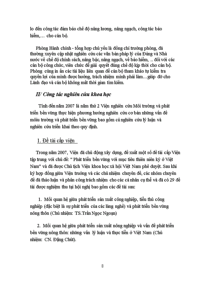 image for page Tại Viện nghiên cứu Môi trường và phát triển bền vững