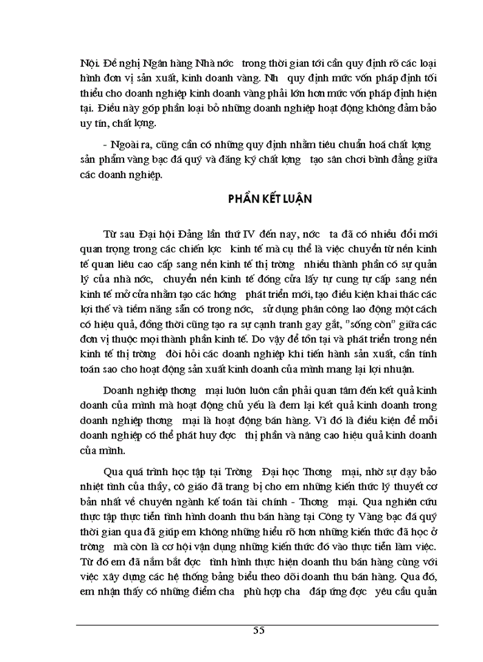 image for page Phân tích tình hình doanh thu bán hàng và các biện pháp không ngừng tăng doanh thu bán hàng ở Công ty Vàng Bạc Đá Quý Hà Nội