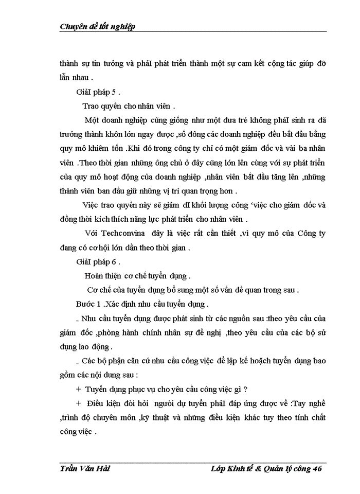 image for page Thực trạng về đào tạo và phát triển nguồn nhân lực của Công ty techconvina