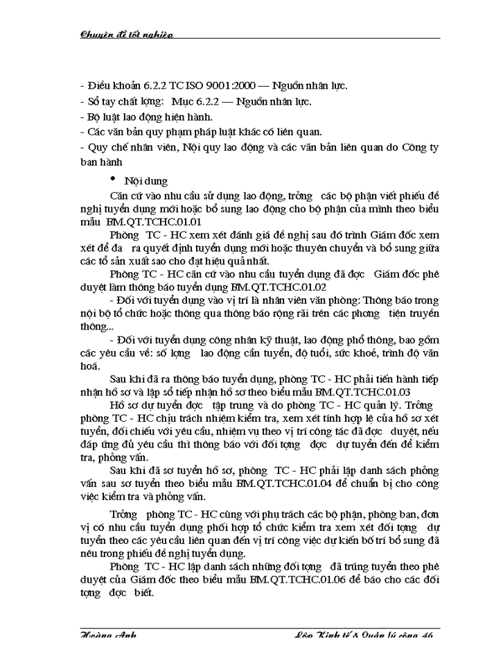 image for page Một số Giải pháp hoàn thiện công tác quản lý nguồn nhân lực theo tiêu chuẩn ISO 9001 2000 tại Công ty Cổ phần bê tông