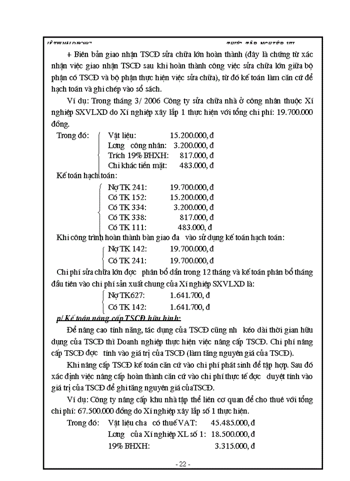 image for page Kế toán Tài sản cố định hữu hình ở Công ty trách nhiệm hữu hạng một thành viên Đầu tư phát triển nhà và Đô thị Hoà Bình
