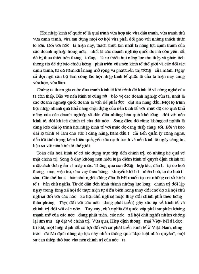 image for page Vận dụng nguyên lý triết học để phân tích làm rõ thực trạng của nền kinh tế Việt Nam trước xu thế toàn cầu hoá